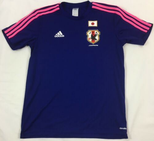 Japan JFA Jersey Womans Large Pink Blue World Cup Soccer Adidas Climalite EUC