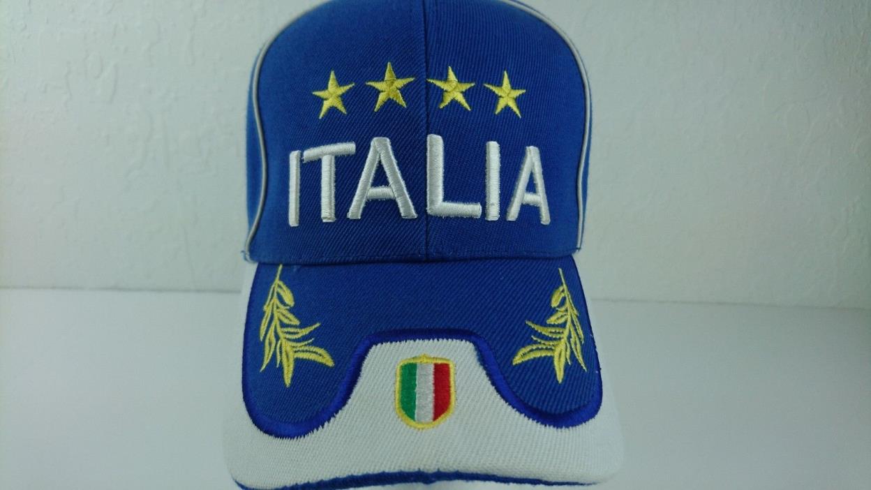 Italy Italia FIFA World Cup Champions Soccer Futbol Cap Hat One Size Adjustable