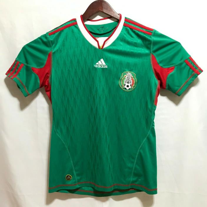 100% AUTH ADIDAS MEXICO NATIONAL TEAM SOCCER JERSEY SZ S GREEN RED WORLD CUP