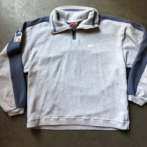 Men's Vintage Nike Italy Italia Heather Gray World Cup Olympic Sweatshirt Sz M
