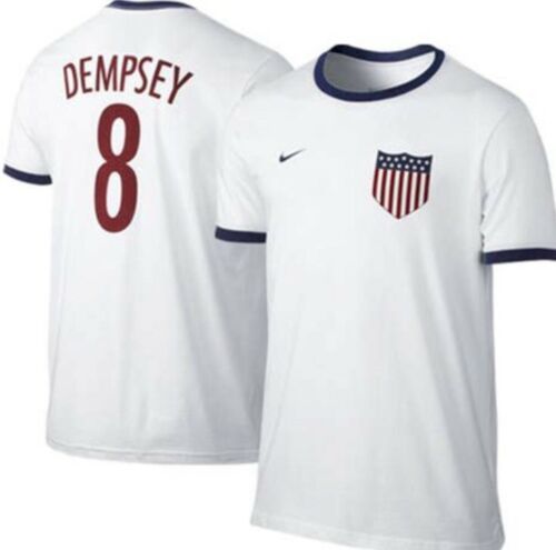 Nike USA Dempsey 8 Soccer T-Shirt World Cup  XL White Navy Maroon Cotton