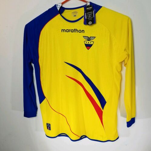 Marathon Men's Soccer Team Jersey Yellow & Blue Size XL Long Sleeve Goal Tender