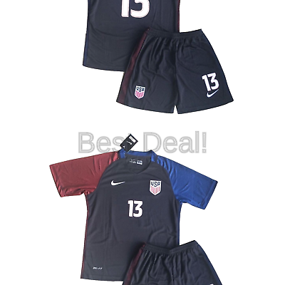 2016-2017 Alex Morgan #13 USA National Away Jersey and Shorts for Kids/Youth ...