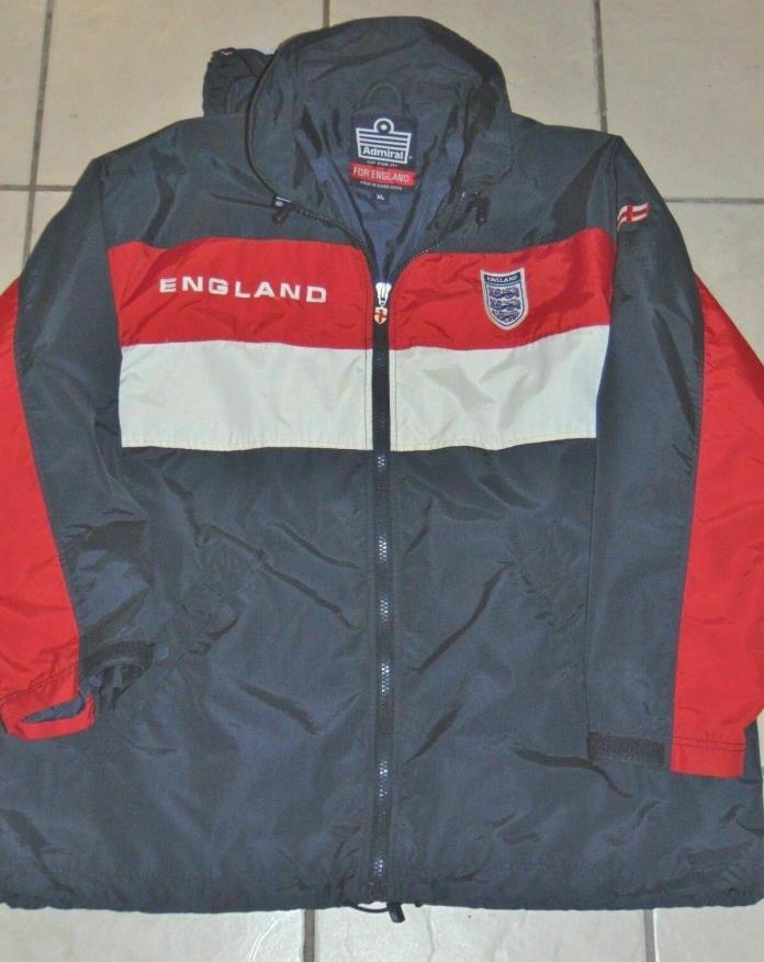 Vintage England Four Lions Admiral Size XL Windbreaker Jacket Soccer Football