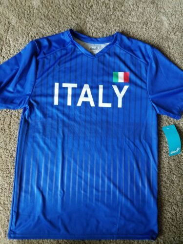 NWT  Italy Soccer Jersey Mens Med, Large,xl and xxl Blue very nice material