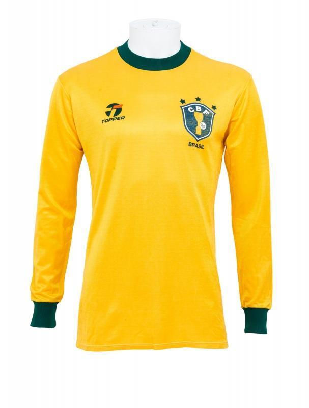 Brazil 80s Match Worn Football Jersey Shirt - Brasil Camisa - #4 Edinho