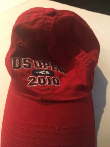 2010 US TENNIS OPEN RED COTTON AMERICAN NEEDLE STRAP BACK CAP HAT
