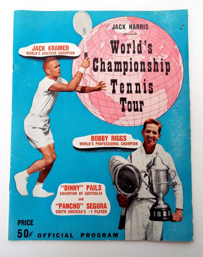 1947 World Championship Tennis Tour Program Jack Kramer Bobby Riggs Pancho Dinny