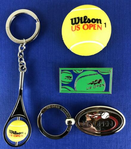 Lot Of 4 USTA US OPEN Championships Tennis COLLECTABLES Keychains Magnets NEW