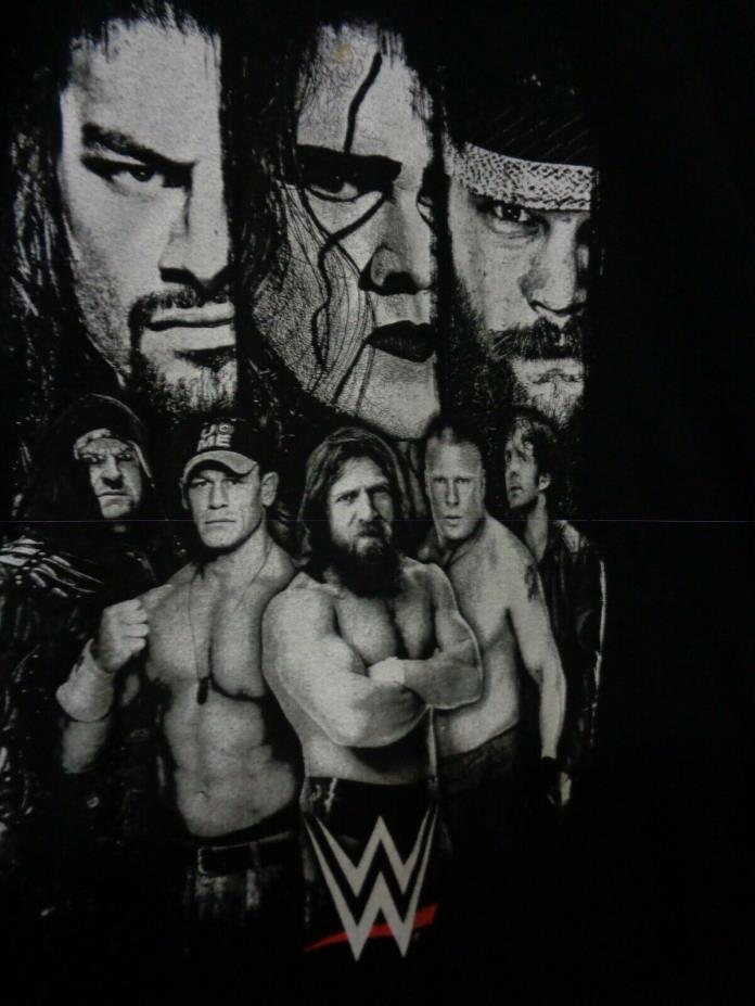 WWE Men's 2XL Graphic T-Shirt Black Jon Cena and Others