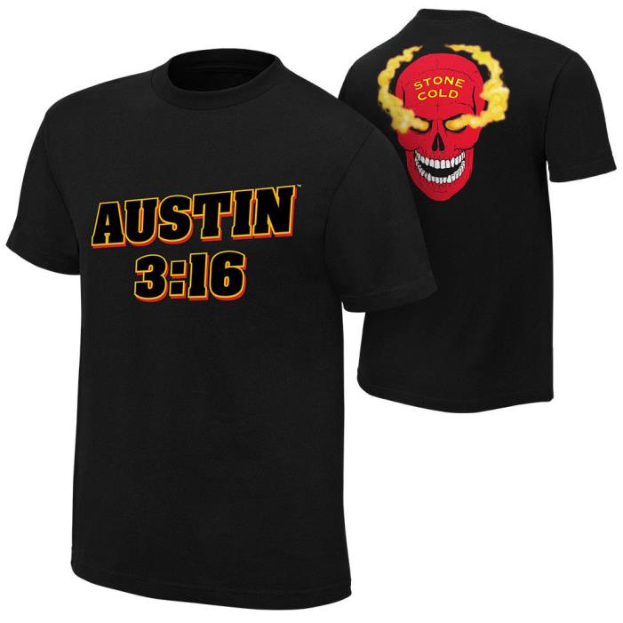 Official WWE Stone Cold Steve Austin 3:16 Red Skull WWF T Shirt Mens Small S SM