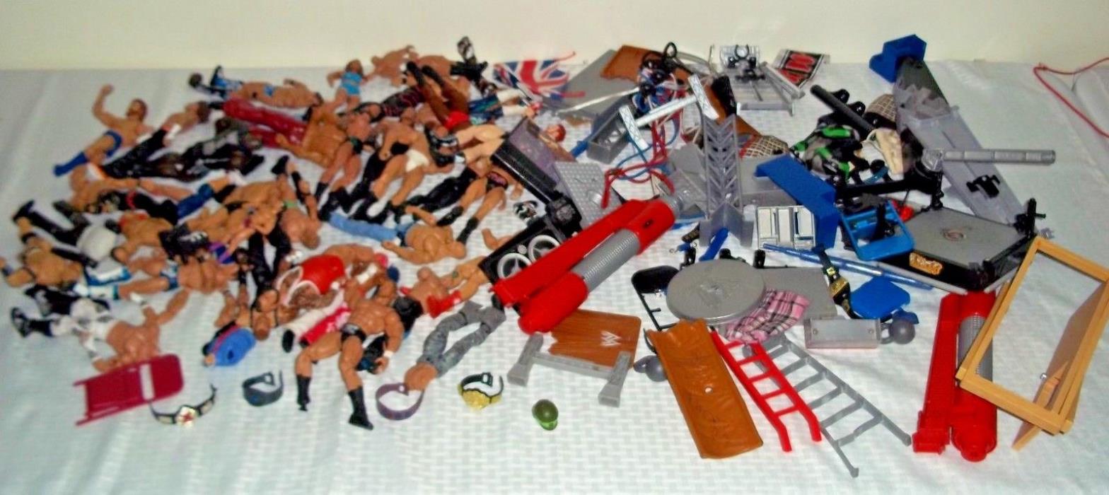 WWF WWE Mattel Jakks Figures Belts Accessories Parts Custom Fodder JOB LOT WCW