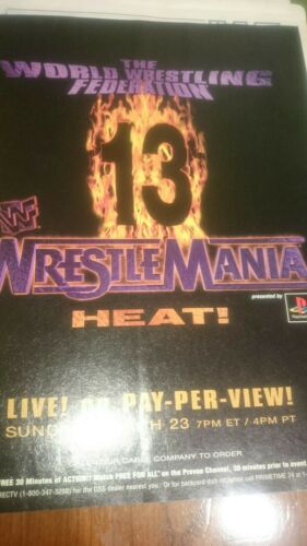 Vintage 1997 WWF WRESTLEMANIA XIII 13 Poster Print Ad WWE RARE free shipping