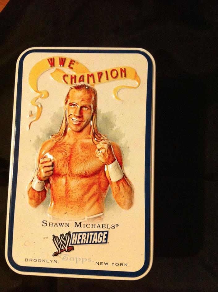 2007 WWE Wrestling Topps Heritage 3D World Champion Shawn Michaels White Tin