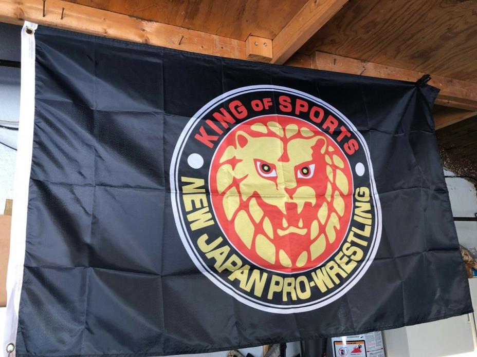 GIANT 5' NJPW NEW JAPAN PRO-WRESTLING FLAG BANNER WALL SCROLL BULLET CLUB ECW