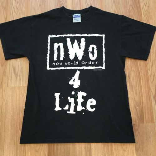 Rare Vintage WCW NWO 4 Life T-Shirt M Medium WWE WWF ECW Rock DX HBK