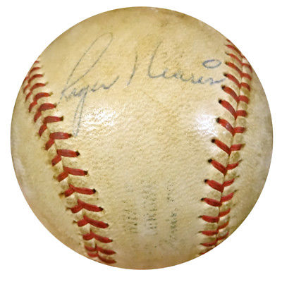 Mickey Mantle & Roger Maris Autographed Game Used AL Baseball PSA/DNA Z05262