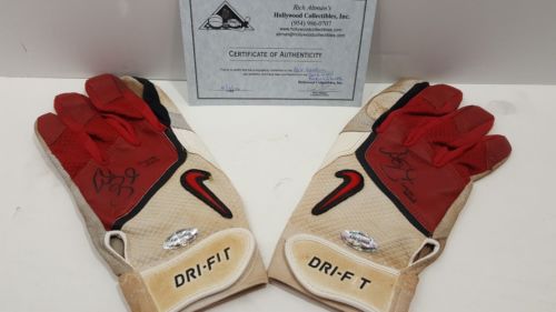 Alex Gordon Kansas City Royals GAME USED Autographed Batting Gloves Rookie Year!