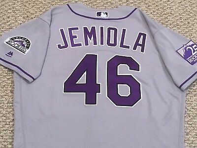JEMIOLA size 46 #46 2018 Colorado Rockies game jersey issued road gray MLB HOLO