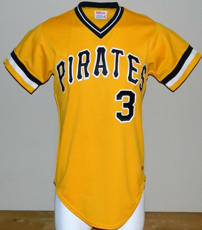 1982 Johnny Ray Game Worn Pittsburgh Pirates Gold Jersey #3 - Wilson Size 40
