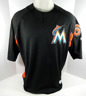 2018 Miami Marlins #61 Game Issued Black Batting Practice Jersey