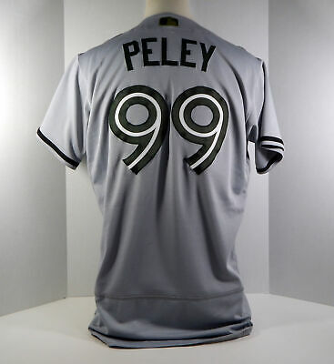 2018 Toronto Blue Jays Josue Pelley #99 Game Issued Grey Indepence Day Jersey