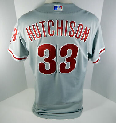 2018 Philadelphia Phillies Drew Hutchison #33 Game Used Grey Jersey