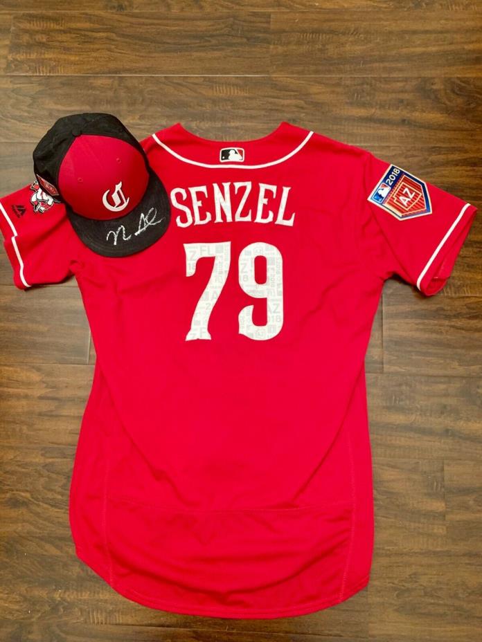 Game Used Nick Senzel Cincinnati Reds Jersey and Hat Game Worn MLB Authenticated
