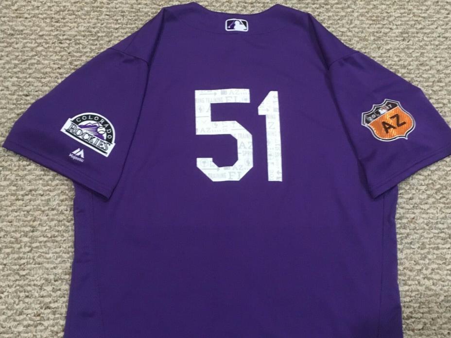 McGEE size 48 #51 SPRING TRAINING 2017 Colorado Rockies game used jersey MLB
