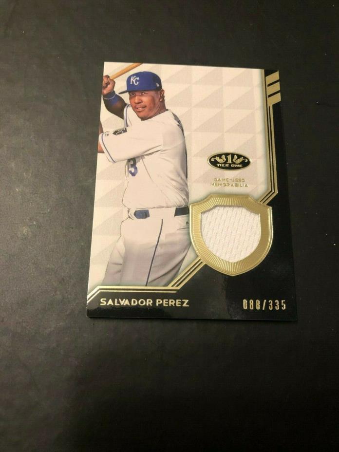2018 Topps Tier 1 Salvador Perez Game Used Jersey KC Royals 88/335