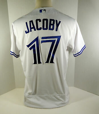 2018 Toronto Blue Jays Brook Jacoby #17 Game Used White Jersey 32 Patch