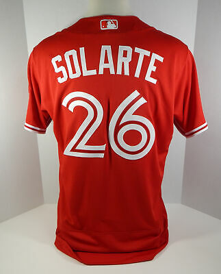 2018 Toronto Blue Jays Yangervis Solarte #26 Game Issued Red Canada Day Jersey