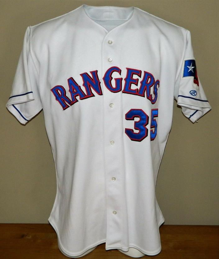 2002 Herb Perry (Set 2) Game Worn Texas Rangers Home Jersey #35 - Rawlings