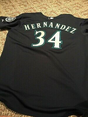 2009 Felix Hernandez Game Worn Jersey!!   Team Letter from Seattle Mariners!
