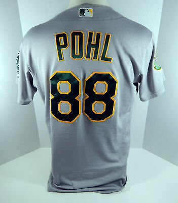 2018 Oakland Athletics A's Philip Pohl #88 Game Issued Grey Jersey 50th Patch