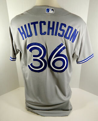 2016 Toronto Blue Jays Drew Hutchison #36 Game Issued Grey Jersey 40th Anv Patch