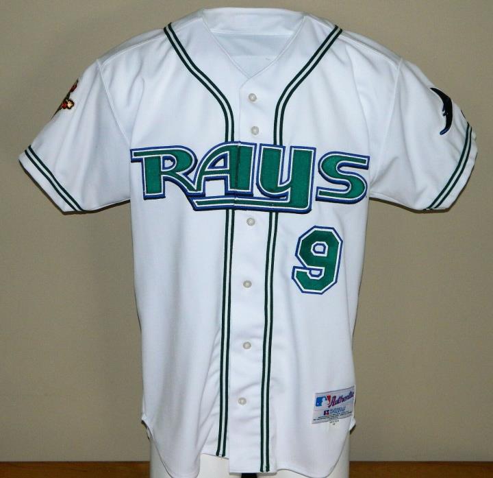2001 Chris Gomez Game Worn Tampa Bay Devil Rays Home Jersey #9 - Russell