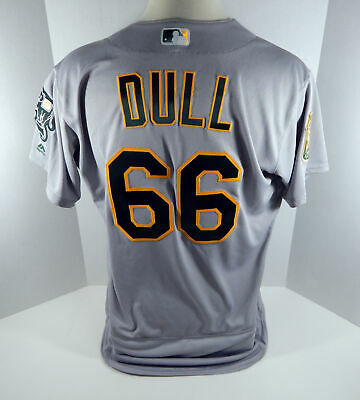 2018 Oakland Athletics A's Ryan Dull #66 Game Issued Grey Jersey 50th Patch