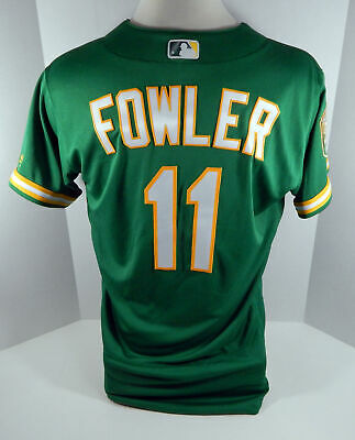 2018 Oakland Athletics As Dustin Fowler #11 Game Issued Kelly Green Jersey 50th