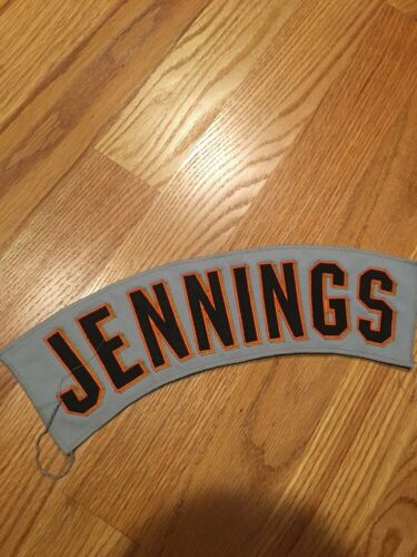 Todd Jennings San Francisco Giants Game Used Jersey Nameplate Patch Letter GU