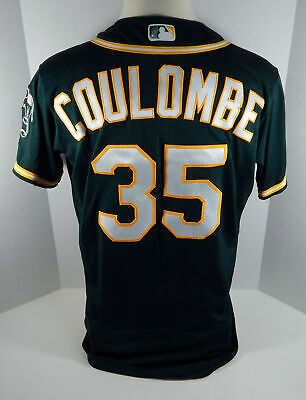 2018 Oakland Athletics A's Danny Coulombe #35 Game Issued Green Jersey 50th