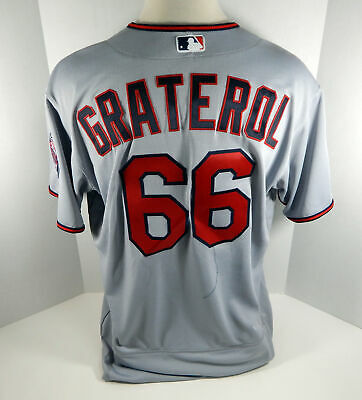 2018 Minnesota Twins Juan Graterol #66 Game Issued Grey Jersey