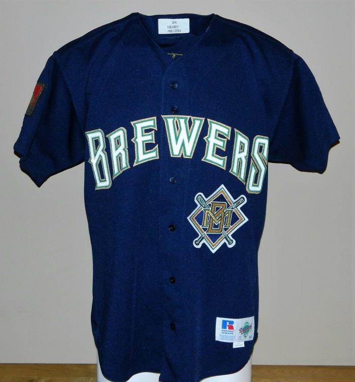 1994 Doug Henry Game Worn Milwaukee Brewers Home Jersey #28 - Russell
