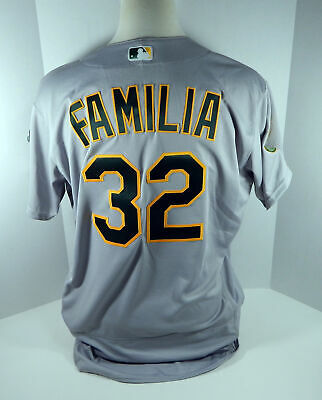 2018 Oakland Athletics A's Jeurys Familia #32 Game Issued Grey Jersey 50th