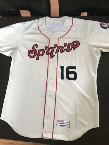 SPOKANE Indians Texas Rangers 2016 SPQNIO tribe game used worn jersey SP’Q’N’IO
