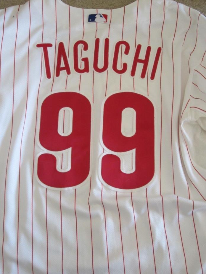 So Taguchi Philadelphia Phillies 2008 Game Used Home World Series Jersey LOA