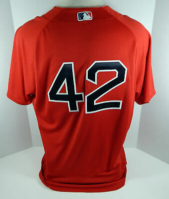 2016 Boston Red Sox Dana Levangie #42 Game Used Sign Red Jackie Robinson Jersey