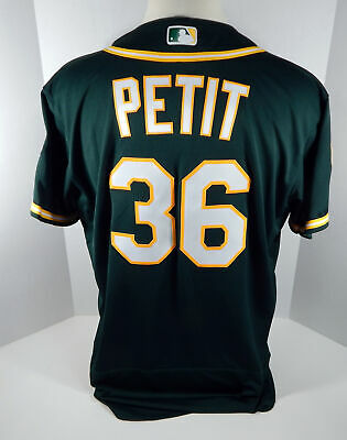 2018 Oakland Athletics A's Yusmeiro Petit #36 Game Issued Green Jersey 50th