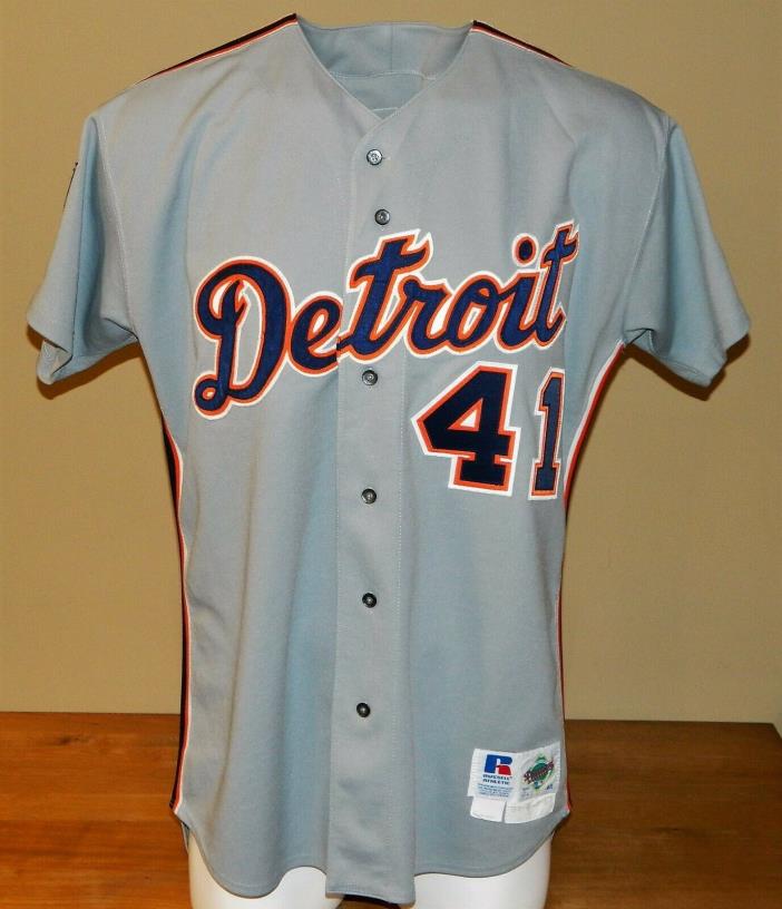 1994 Tim Belcher Game Worn Detroit Tigers Road Jersey #41 - Russell Size 48