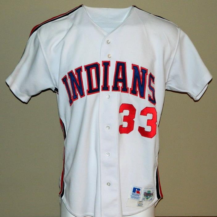 1993 Thomas Howard Game Worn Cleveland Indians Home Jersey #33 - Russell